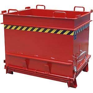 Bauer Baustoffcontainer BC 1000 (Steinklammer-Entriegelung), lackiert, Feuerrot