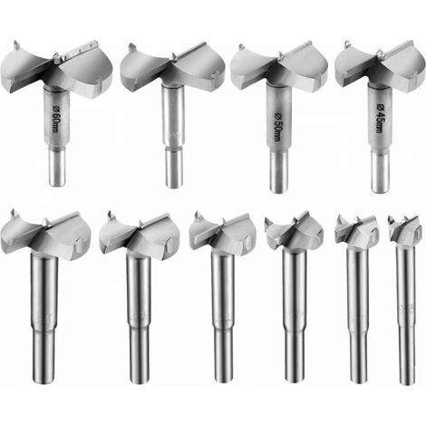 10 Stück Holzfräser 15–60 Mm, Hartmetall-bohrer Für Holzbearbeitung, Formfräser, Nutfräser, Bohrmaschinen-holzfräser In Den Größen 15 Mm, 20 Mm, 25 Mm, 30 Mm, 35 Mm, 40 Mm, 45 Mm, 50 Mm, 55 Mm Und 60