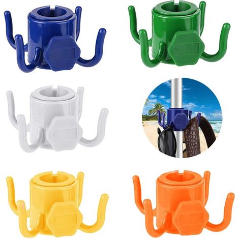 Set Mit 5 Haken Für Strandsonnenschirme, 4-armige Haken, Geeignet Zum Aufhängen Von Handtüchern, Camping- Und Reiseutensilien.