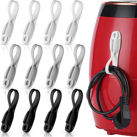 12 Stück Kabelorganisatoren Für Haushaltsgeräte Silikon-kabelorganisatoren Für Heißluftfritteuse Toaster Abschlussgeschenk-zubehör (schwarz, Weiß, Grau)