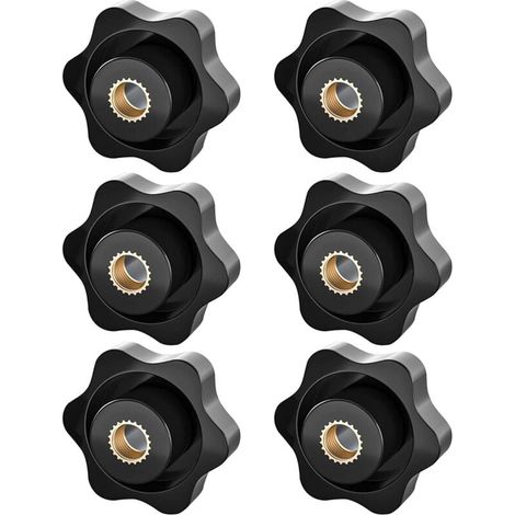 Verschlussknöpfe M8, Sternmuttern, Geriffelte Gewindeverriegelungsknöpfe, Sternkopf-verriegelungsmuttern, Set Mit 6 Teilen
