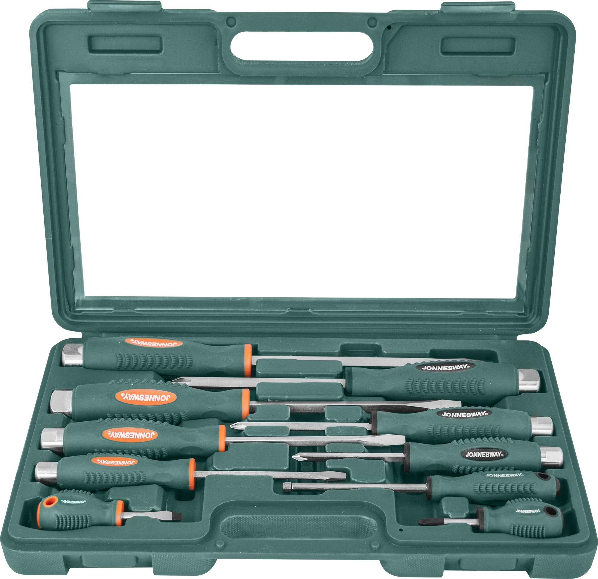 Jonnesway D70pp10s, Packung Of 10 Schlagschraubendreher , Werkzeuge Für Den Professionellen Einsatz, Einschließlich Kreuzschlitz Und Flach, Aus Chrom-molybdän-stahl