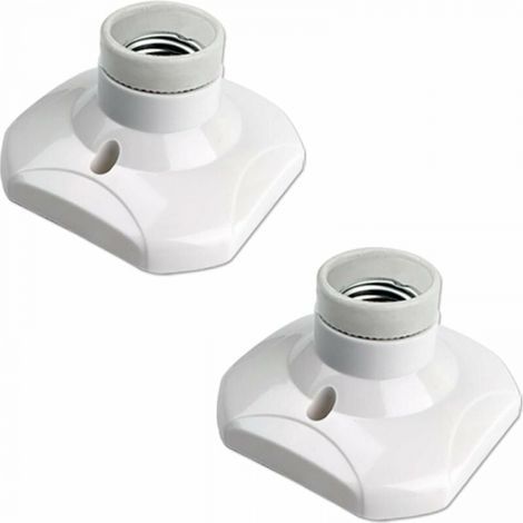 Deckenfassung E27 Mit Schraubmontage Für Wand- Und Innenleuchten, Ac 230v, Halterung Für Led-lampen Mit E27-sockel, Kunststofffassung Für Decken In Garage Und Werkstatt, 2er-pack