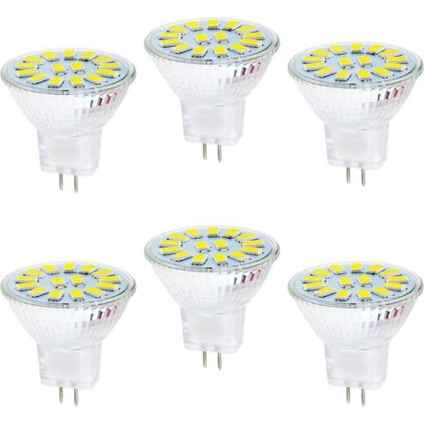 Led-lampen Mr11, 6er-pack, 5w Led, Ersatz Für 40w-halogenlampen, Gu4-doppelstiftfassung, 6500k, Ac/dc 12v.