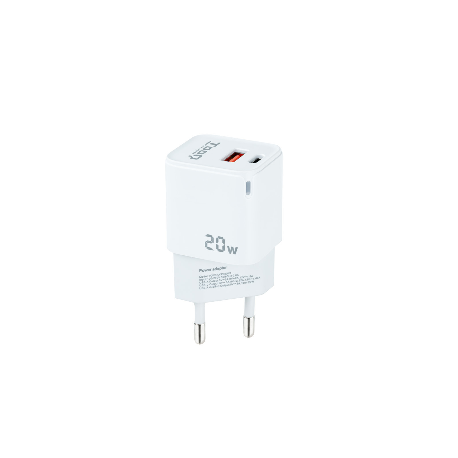 Ladegerät Red Usb-c Pd + Usb-a Qc 20w Tooq White Tooq Tqwc-qcpd20wt