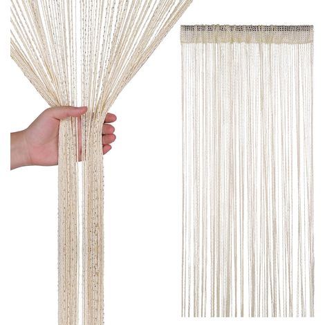 Glitzerband-vorhang Mit Pailletten, Raumteiler, Ideal Für Türen, Fenster, Innendekoration Und Veranstaltungen, 200 Cm X 100 Cm – Champagner