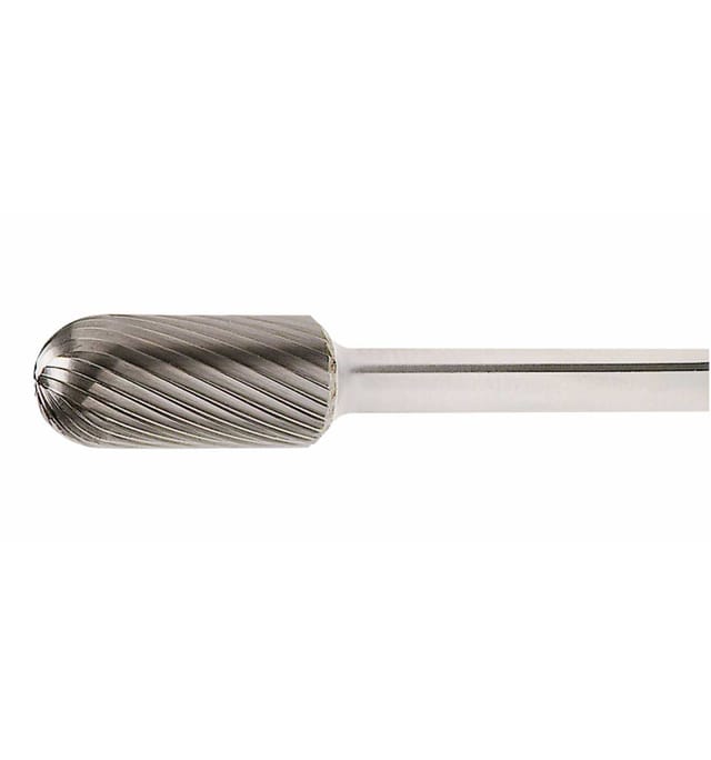 HM-Frässtift Form c Walzenrund Kopf ø 12 mm l 25 mm Zahnung 7 für Stahl - Lukas