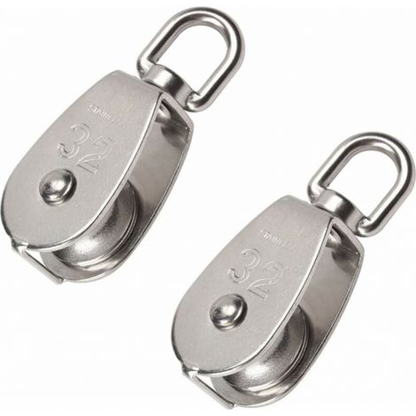 2 Stück 32 Mm Einfache Rolle Aus Edelstahl 304, Hebekapazität Der Rolle 250 Kg
