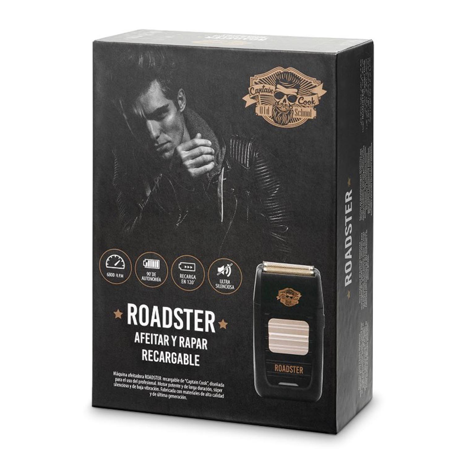 Captain Cook Roadster Shave &amp Shave Wiederaufladbarer Rasierer, Schwarz