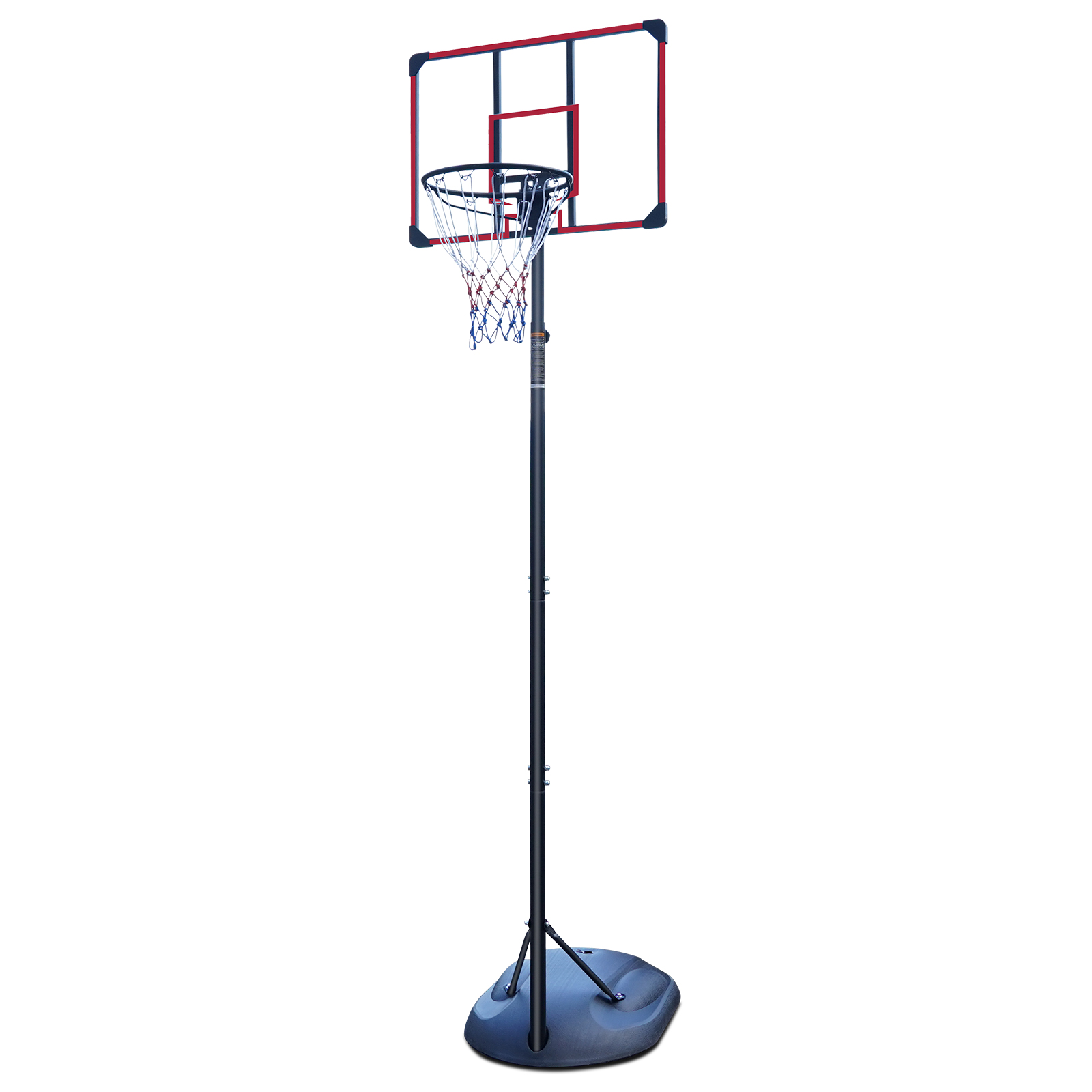 Outdoor Basketball Hoop, Height Adjustable From 228.6 To 280.42 Cm, With Wheels, Shock-absorbing Basket, Sturdy