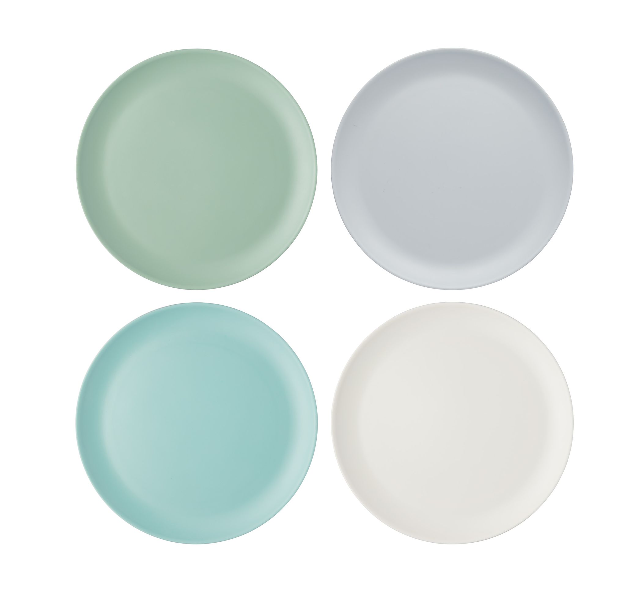 Colourworks Flache Teller De Melamin, 28 Cm, Mehrfarbig, Set De 4 Stk.