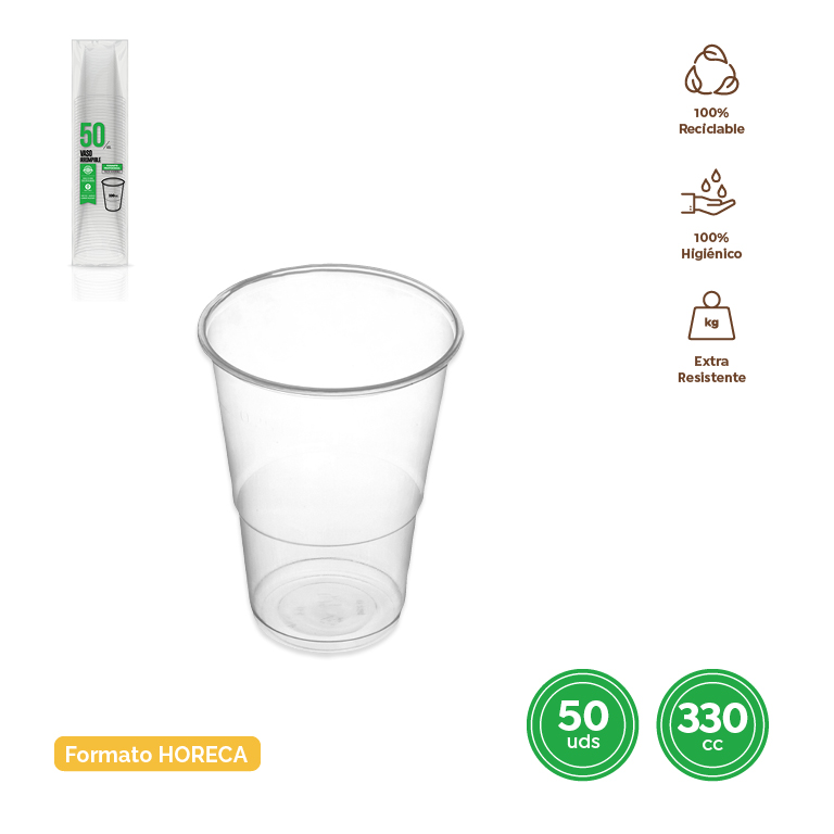 Tiefgezogener Kunststoffbecher 330cc. (tiefgezogener Kunststoffbecher 330cc. Beutel 50 Stück, Transparent)