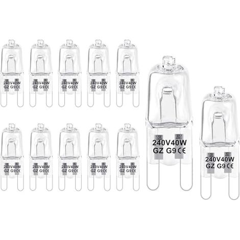 Ampoule Halogene G9 220v 40w, 12 Pièces Ampoule G9 3000k Blanc Chaud, Lampe De Base À Broche Halogène, Gradable, Lampe Halogène G9 Pour Lustres En Cristal, Micro-ondes Cuisinière Plafo