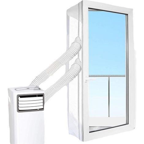 Zwei Doppelt Verglaste Fenster Mit Dichtstoff, Klimaanlage-abluftlenker, Mobiler Klimaanlage-abluftlenker, Klimaanlage-dichtstoff, 5 Meter Doppelschlauch.