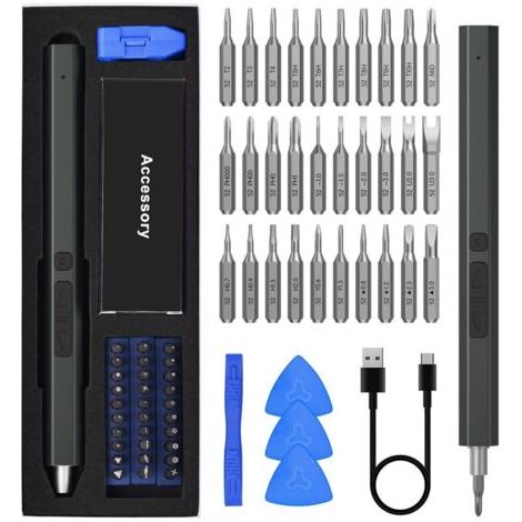 Präzisions-elektroschraubendreher, 36-in-1 Led-elektroschraubendreher-set, Wiederaufladbares Mini-schraubendreher-reparaturwerkzeug-kit Mit Usb Für Die Reparatur Von Computern, Laptops, Uhren Und Bril