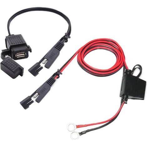 Usb-ladegerät Für Motorräder, Sae-zu-usb-kabeladapter, Schnelltrennung, Wasserdichter Usb-anschluss 2,1 A