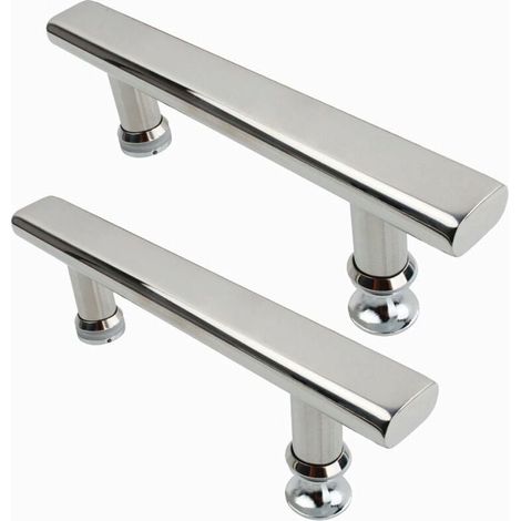 2x Chromierte Edelstahl-duschtürgriffe, 145 Mm, Griffe Für Küche Und Badezimmer