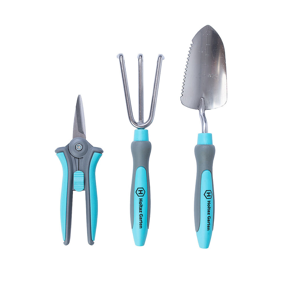 Holtaz 3-teiliges Gartengeräte-set, Gartengeräte Mit Handschieber, Pflanzenschere Mit Komfortablem, Rutschfestem Griff Für Beete, Balkone Und Gärten.