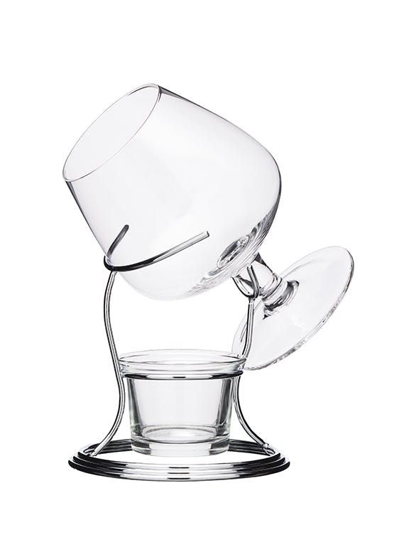 Barcraft Branntweinwärmer-geschenkset Mit Glas Und Ständer, Metall