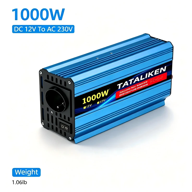 Tataliken Reiner Sinus Spannungswandler 1000w, 12v Auf 230v Wechselrichter Für Wohnmobil, Camping, Notstromversorgung