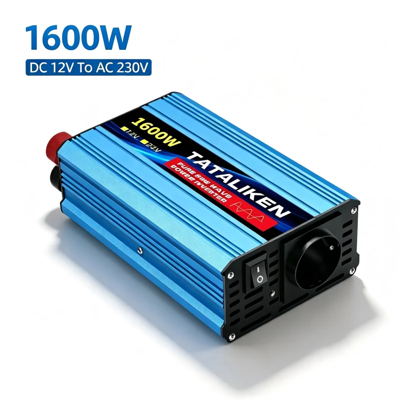 Tataliken Reiner Sinus Spannungswandler 1600w, 12v Auf 230v Wechselrichter Wohnmobil Camping Notstromversorgung