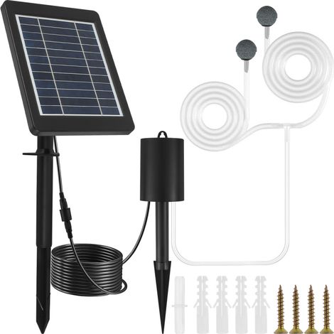 Solarteichpumpe, Solarteichpumpe 3w, 3 Modi, Teichluftpumpe Mit Sauerstoffschlauch Und 2 Luftsteinen