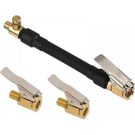 Autoreifenventiladapter, Reifenaufpumpenschlauch Mit 2 Messingaufpumpdüsen, Aufpumpventilanschluss Für Auto, Fahrrad, Motorrad, 30 Cm