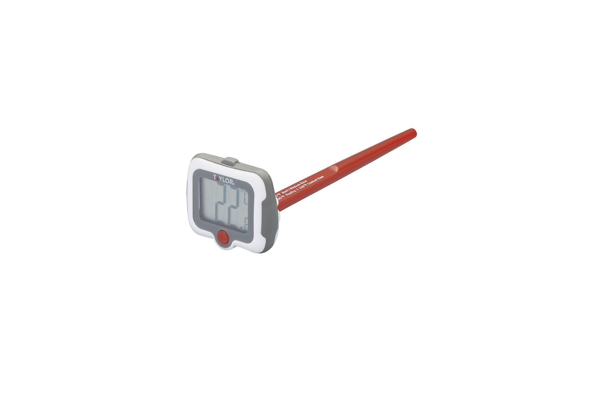 Taylor Pro - Digitalthermometer De Küche, Probe De Fleischtemperatur Mit Schwenkbarem Design, Edelstahl/kunststoff, Weiß/grau, 17 X 2,5 X 5 Cm