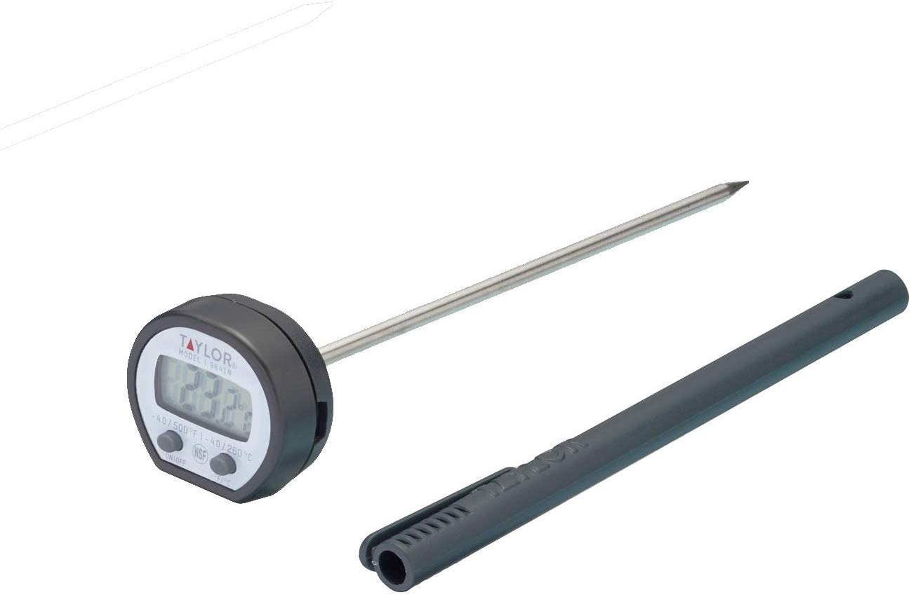 Digitales Thermometer De Küche Taylor Pro, Digitales Thermometer Mit Sonde Zum Messen Der Temperatur De Fleisch, Leicht De Ablesbar, Grau, 15 X 3 X 3,5 Cm, 5 Jahre De Garantie, 1 Stück