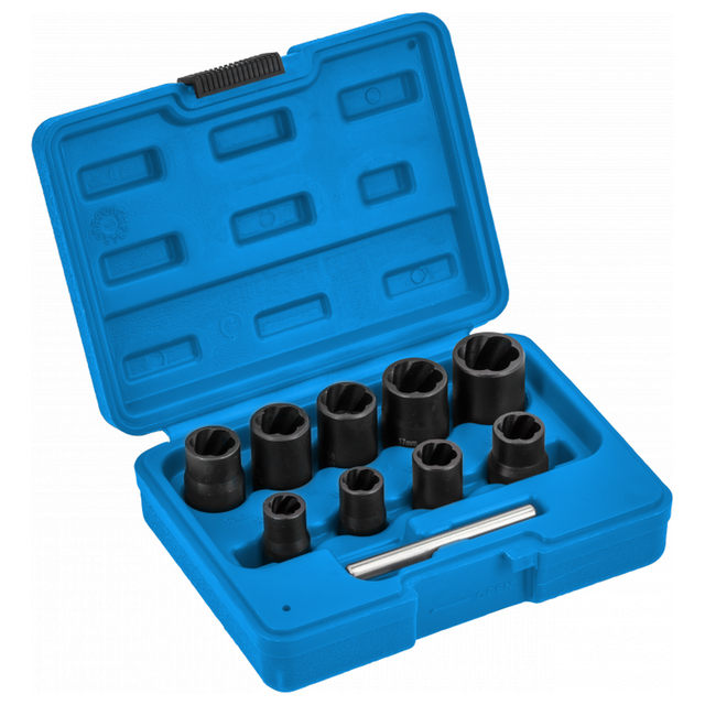 Schraubenausdreher-Set Hogert 10tlg., tool ideal zum Entfernen von beschädigten oder verrosteten Schrauben.