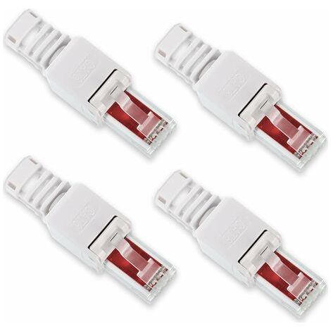 Netzwerk-patchkabel-stecker Rj45 Cat6 Cat5 Lan Werkzeuglose Montage Crimp-stecker 4er-packung Rj45-stecker Cat6 Ohne Werkzeug