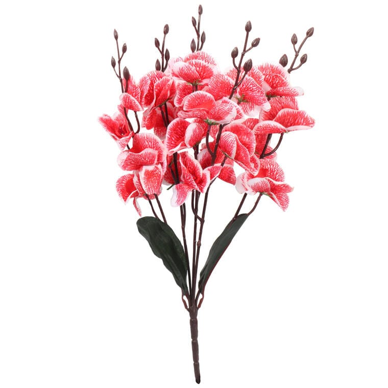 Rote Künstliche Orchideen – 5 Stück, Hochwertiger Dekostrauß, 38 Cm