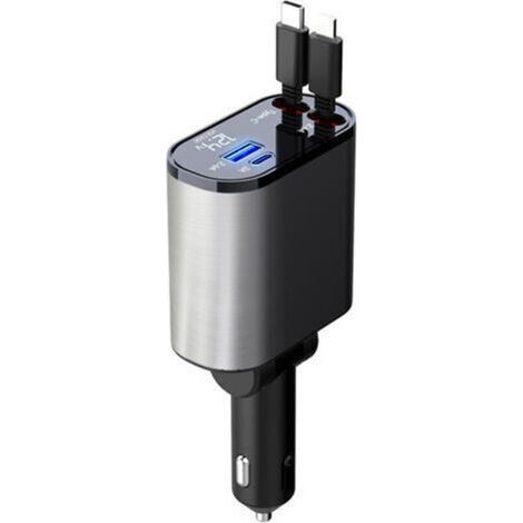 Wagenladegerät Mit 60 W, 4-in-1-handyladegerät, Schnelllade-kabel Und 2 Usb-ports Auto-ladeadapter, Für Iphone 15/ipad, Galaxy/google/huawei