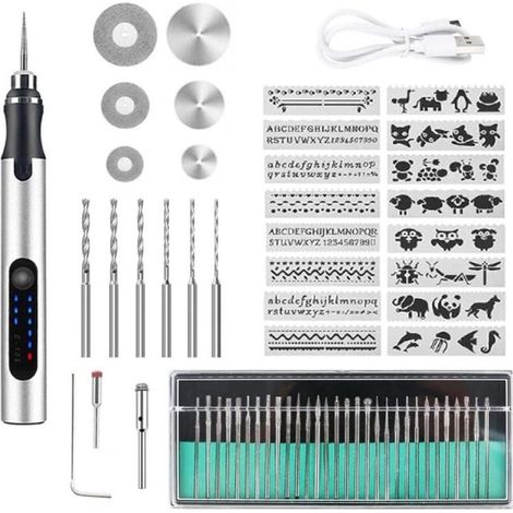 Kabelloser Elektrischer Gravierstift, Wiederaufladbares Usb-gravierwerkzeug-set, Geeignet Für Schmuck, Glas, Kunststoff, Holz Und Metall.