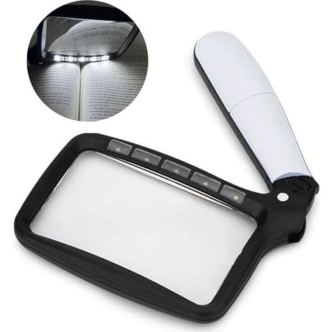 Faltbare Taschenlupe Mit Licht, Große Rechteckige Leselupe Mit Dimmbarer Led, Geeignet Für Ältere Menschen Zum Lesen Von Zeitungen