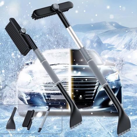 Eis Kratzer Und Schnee Bürste 3 In 1, Schnee Bürste Mit 360° Drehung, Auto Eis Kratzer Mit Besen, Schnee Kratzer Mit Teleskop Stiel Für Autos Und Lkw