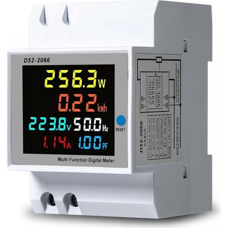 Elektrizitätszähler Verbrauch, 100a 6 In 1 Din-schiene 220v Zähler Für Leistungsfaktor Frequenz Strom Spannung, Ac40-300v Integrierter Ct