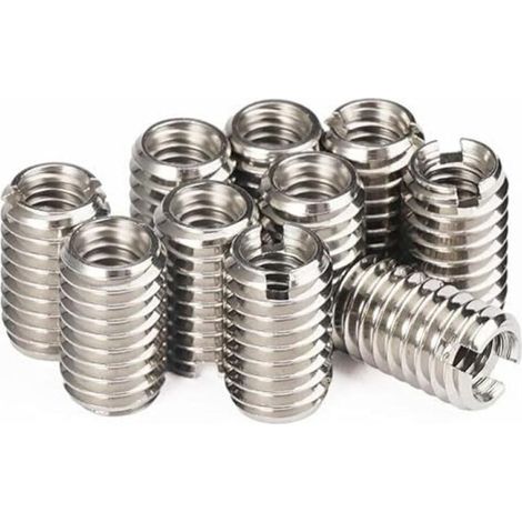 10 Stück Gewindeeinsätze Metall, Selbstschneidende Gewindeeinsätze, Innengewinde M4 X 0,7 Mm, Außengewinde M6 X 1 Mm, Länge 10 Mm, Gewindeeinsätze Für Mechanische Dampfturbinen