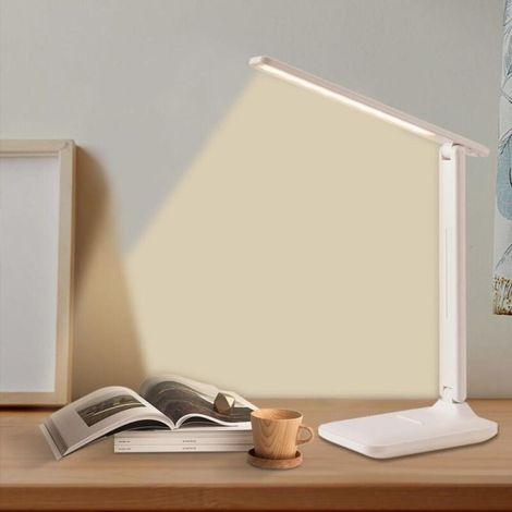 Faltbare Led-schreibtischlampe Mit Drei Farbtemperaturen, Usb-aufladung, Touch-steuerung Und Augenschutzfunktion.