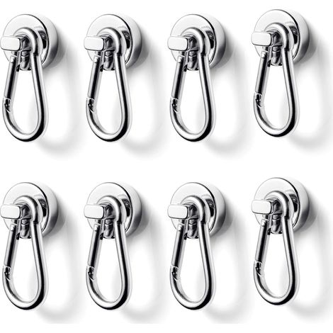 Ultrafeste Magnetische Haken Mit Karabinerhaken, Maximale Tragfähigkeit Von 12 Kg, Geeignet Für Büros Und Fabriken (8er-pack).