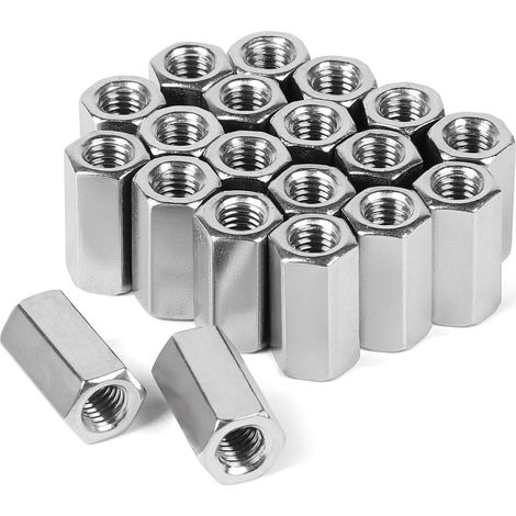 20 Stück M8 X 24 Mm Lange Sechskantmutter Aus Edelstahl Va V2a A2, Verbindungsmutter In Sechskant-ausführung, Quergewindehülsen Für Muttern, Distanzhülsen