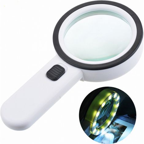Tragbare Leselupe, Lupe Mit 12 Led-lichtern Und 30-facher Vergrößerung, Große Beleuchtete Taschenlupe Für Juweliere, Uhrmacher, Bastler, Kinder Und Ältere Menschen