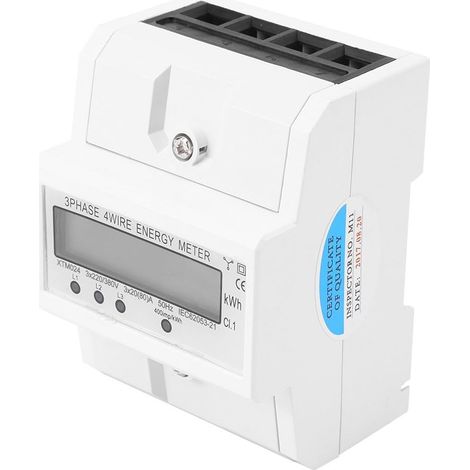 Digitaler Energiezähler Für Din-schienenmontage, Dreiphasiger Elektronischer 4-draht-energiezähler, 50 Hz/60 Hz, 3 X 20 (80 A), Multifunktional