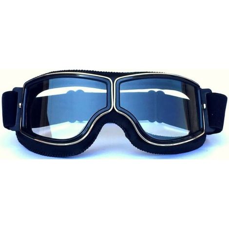 (schwarzer Rahmen + Klare Linse) Motorrad- Und Jet-helme Schutzbrille Motorradmasken 18x8cm