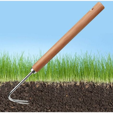Unkrautentferner Mit V-haken, Unkrautwerkzeug Aus Edelstahl, Manuelles Unkrautwerkzeug Mit Griff, Hand-unkrautstecher Für Gartenarbeit, 41 Cm Für Rasenflächen Und Grundstücke