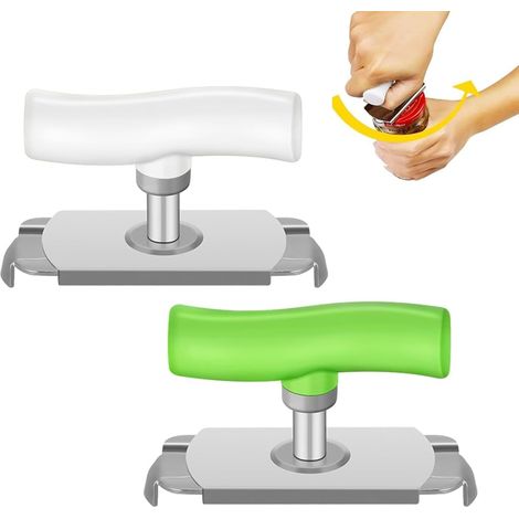 2er-set Müheloser Dosenöffner, Robuster Manueller Dosenöffner, Multifunktionaler Dosenöffner, Verstellbarer Edelstahl-deckelöffner, Für Die Küche Und Den Täglichen Gebrauch (grün/weiß)