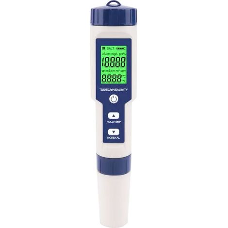 Salinitätstester Für Schwimmbäder, Digitaler Salinitätstester Für Meerwasser 5 In 1, Wasserdichtes Testkit Ip67