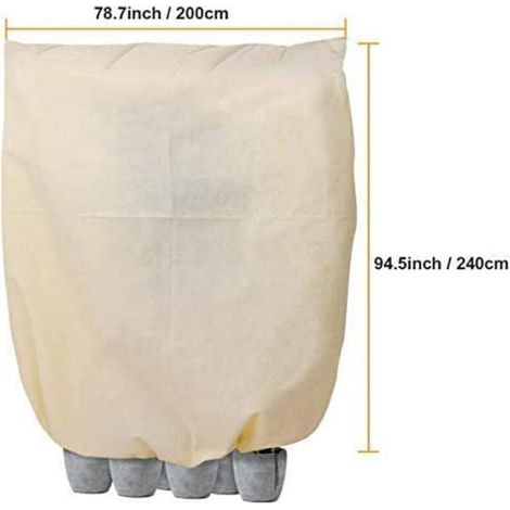(200x240cm) Winterabdeckung Für Pflanzen, Winterschutzvlies Für Pflanzen, Schutzhauben Aus Vliesstoff, Beige