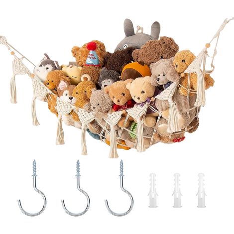 Hamac De Rangement Pour Jouets, Filet Rangement Peluche Chambre Enfant, Range Peluche, Filet De Rangement Pour Animaux En Peluche, Support Hamac Peluche Pour Chambre Jouets Organisateur