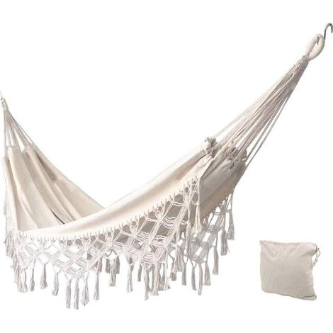 Outdoor-hängematte, Doppeltes Baumwollgewebe, Brasilianische Garten-hängematte, Geeignet Für 2 Erwachsene, Ideal Für Veranda, Reisen, Camping (maximale Tragfähigkeit 450 Lbs)